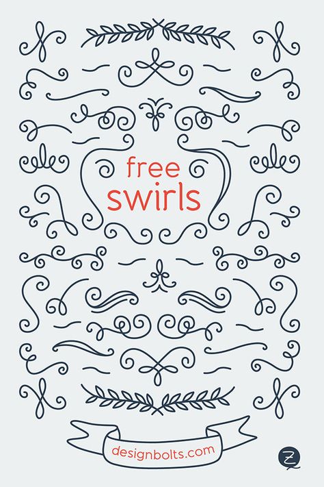 Free-Decorated-Swirls-for-Letterers-&-designers Inkscape Tutorials, Christmas Fonts Free, Border Ideas, Doodle Fonts, Cricut Projects Beginner, Border Designs, Christmas Fonts, Cricut Fonts, Illustration Graphic