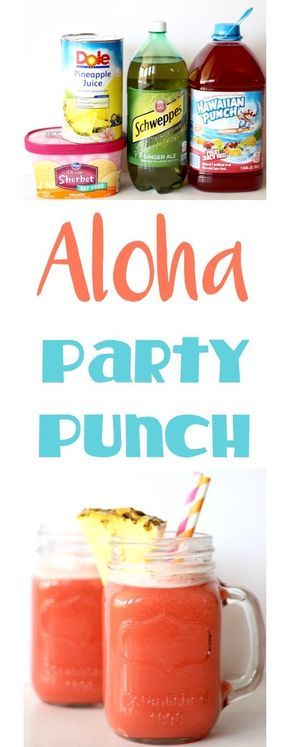 Aloha Party Punch, Luau Punch, Alcohol Punch, Party Punch Recipe, Sweets Party, Party Punch Recipes, Alcoholic Punch, Aloha Party, Punch Drinks