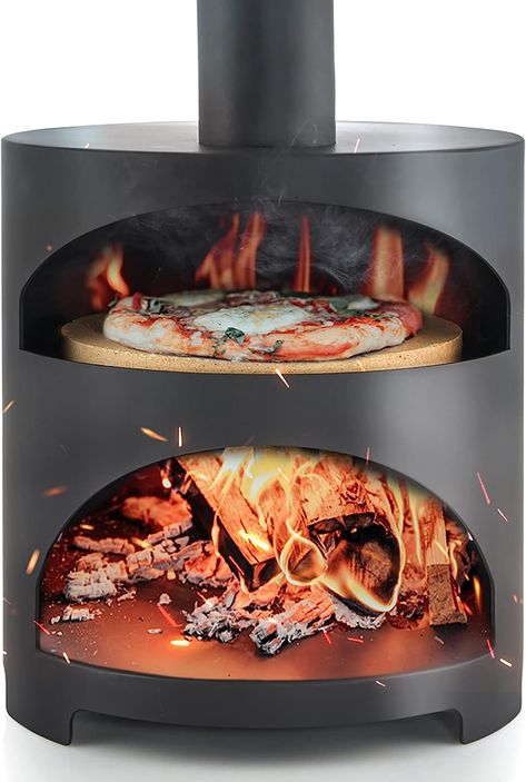 Meine Feuertonne Pizzaofen "FirePit" - Holzbackofen mit 3cm dickem Pizzastein | Outdoor Steinofen für die perfekte Pizza zu Hause | Pizzaofen für Zuhause | Pizza Ofen Outdoor : Amazon.de: Garten Garden Oven, Oven Diy, Pizza Oven Kits, Oven Outdoor, Oven Bread, Stone Oven, Oven Pizza, Bread Oven, Wood Oven