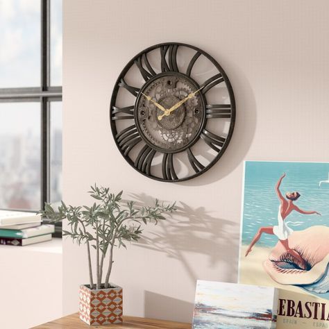 Lehigh 15" Roman Gear Wall Clock Gear Wall, Farmhouse Fixer, Farmhouse Fixer Upper, Gear Wall Clock, Contemporary Wall Clock, Decorating Farmhouse, Resin Frame, Fixer Upper Style, Wall Accent