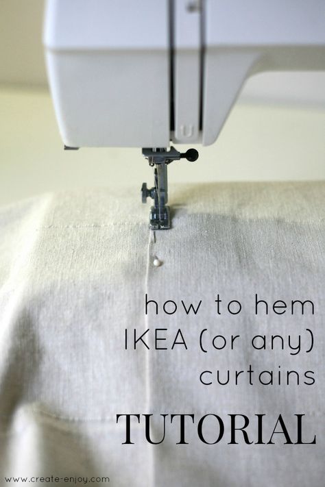 Hem Curtains, How To Hem Curtains, Curtain Tutorial, Ikea Curtains, Pocket Curtains, No Sew Curtains, Sewing Supplies Storage, Sew Ins, How To Make Curtains