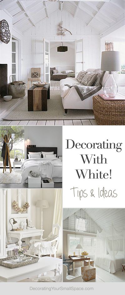 Decorating with White! • Tips & Ideas! Decorating With White, White Tips, White Living, White Rooms, White Furniture, Decor Minimalist, White Decor, My New Room, Home Deco