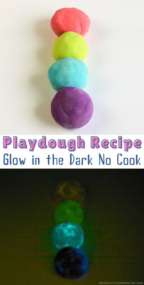 Glow In The Dark Playdough, Cook Playdough Recipe, No Cook Playdough, Cooked Playdough, Homemade Playdough Recipe, Summer Fun For Kids, No Cook, Playdough Recipe, Baby Mine