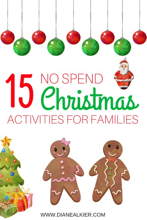 Christmas Break Kids Activities, Cheap Christmas Activities For Kids, Christmas Break Ideas For Kids, No Spend Christmas, Christmas Break Activities For Kids, Christmas Family Activities At Home, At Home Christmas Activities, Family Activities Christmas, Christmas Family Activities