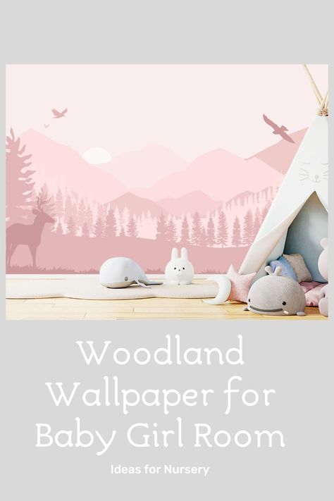 Our forest wallpaper will be the perfect centerpiece for your girl room's décor. Immerse yourself in nature and enjoy the view of pine tree and animal woodland. 💫 We use HP Eco Latex Inks that are UL ECOLOGO, UL GREENGUARD GOLD Certified, prints meet AgBB criteria
💫 Healthcare-water-based HP Latex Inks dont have any smell and they are absolutely non-toxic
💫 No special ventilation is required
💫 Our Inks are nickel free and dont contain any hazard warning labels or HAPs Pink Woodland Wallpaper, Wallpaper For Girl, Wallpaper Woodland, Ombre Mountains, Pastel Pink Ombre, Pink Accent Walls, Nursery Forest, Woodland Nursery Girl, Forest Animal Nursery