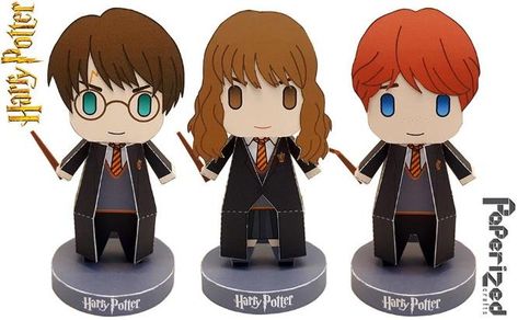 Cat Papercraft, Paperized Crafts, Harry Potter 3d, Princess Paper Dolls, Teen Crafts, Ron And Harry, Harry Porter, Harry Potter Printables, Paper Flower Garlands