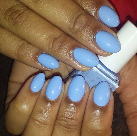 Perry Winkle Nails, Periwinkle Nails Acrylic, Baby Blue Oval Nails, Perrywinkle Nails, Nails Periwinkle, Nails Rounded, Blue Pedicure, Periwinkle Nails, Nails Acrylic Almond