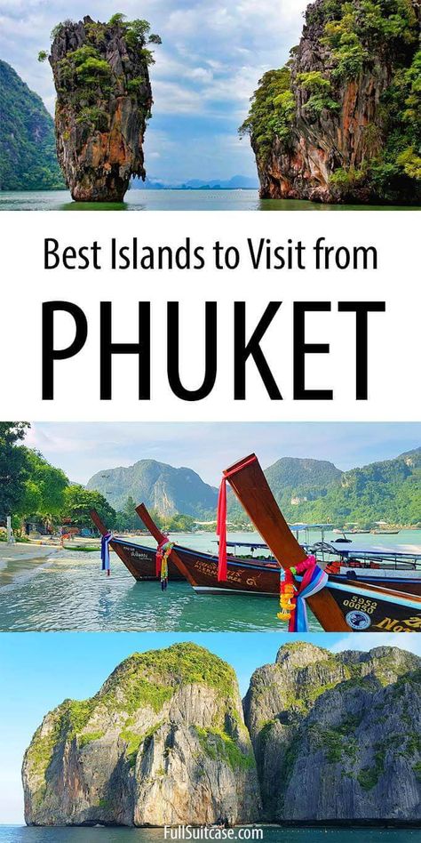 Best day trips and the most beautiful islands to visit from Phuket in Thailand. Find out! #phuket #thailand #phukettraip #thailandvacation #thailandtrip #thailandtravel Island Hopping From Phuket, One Page Advertisement, Thailand Island Hopping, Thailand Islands, Best Islands To Visit, Islands Thailand, Phuket Island, Beautiful Beaches Paradise, Best Island Vacation