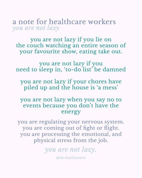 T H E H E A L T H Y N U R S E- Micheline on Instagram: "don’t gaslight yourself into thinking you’re lazy. we get gaslit enough in this field of work 🙃 . . #nursesofinstagram #nurselife #shiftwork #healthcareprofessionals #burnoutprevention #nurseburnout #burnoutrecovery #youarenotlazy #regulateyournervoussystem #scienceofhappiness #rest #takeabreak #itsokaytorest #nursessupportnurses #rnlife #rn #bscn #rpn #nursingstudents #nursingschool #boundaries" Psw Quotes, Inspirational Nursing Quotes, Cna Humor, Nurse Teaching, Nursing Quotes, Nurse Jokes, Science Of Happiness, Nursing Life, Nursing School Motivation