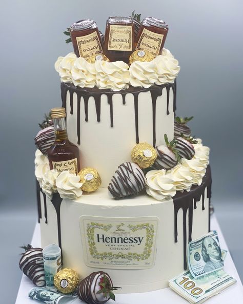 Boys 21st Birthday Cake, Hennessey Cake, Alcohol Cakes, Alcohol Birthday Cake, Hennessy Cake, Liquor Cake, Baby Boy Cake Topper, Alcohol Cake, Tiered Cakes Birthday