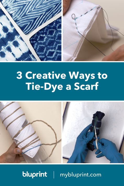 3 Creative Ways to Tie-Dye a Scarf:  Take a plain bandana scarf and give it a ‘70s inspired pattern! The best part? These three methods for tie-dyeing a bandana scarf use materials + supplies you probably already have lying around your house! Roll up your sleeves, grab your dye, a pair of gloves, rubber bands, and a few other household things and get ready to make gorgeous tie-dye designs! Family Kids Crafts, Handkerchief Folding, Tie Dye Curtains, Scarf Painting, Neutral Scarf, Tye Dye Patterns, Hippie Crafts, Diy Tie Dye Designs, Tie Dye Patterns Diy