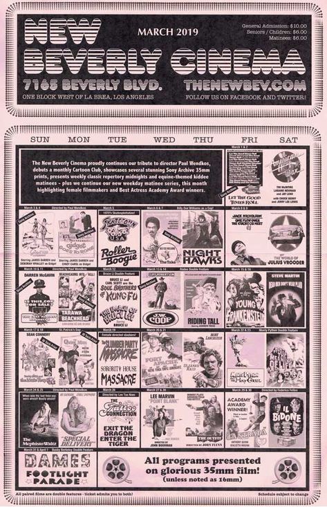 Movie Calendar, New Beverly Cinema, Cinema Aesthetic, Gorgeous Images, Female Filmmaker, Movie Ads, Newspaper Ads, Fruit Market, Movie Artwork