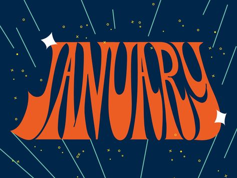 January by Paula Cruz January Typography, Zine Design, Sayings And Phrases, Cal Logo, Design Illustration, Global Community, Creative Professional, Illustration Design, Gaming Logos