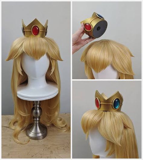 Princess Peach Wig Tutorial, Princess Peach Hairstyle, Casual Princess Peach, Princesa Peach Cosplay, Daisy Cosplay, Princess Peach Dress, Princess Peach Costume, Princess Peach Cosplay, Mario Cosplay