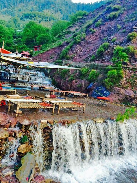 Abshaar cafe kiwai kaghan Valley KPK PAKISTAN Kaghan Valley, Swat Valley, Pakistan Travel, Small Waterfall, Beautiful Places Nature, Beautiful View, Travel Tours, Kauai, Beautiful Views