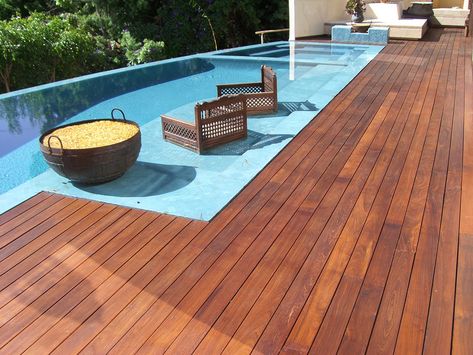 Ipe Wood Deck Refinishing Los Angeles, Orange County Ipe Wood Decking, Wood Pool Deck, Deck Design Plans, Deck Refinishing, Ipe Deck, Block Foundation, Ipe Wood Deck, Deck Restoration, Ipe Decking