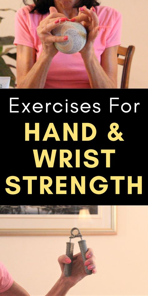 Exercises for Grip Strength Strengthen Hands And Wrists, Exercises For Wrist Strength, Hand And Wrist Strengthening Exercises, Hand Strengthening Activities For Adults, Hand Exercises For Women, Wrist Exercises Strength, Hand Workout, Strengthen Wrists, Healing Exercises