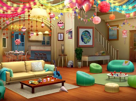 Anime House, Episode Interactive Backgrounds, Anime Places, Episode Backgrounds, Birthday Party Background, Fantasy Background, Party Room, Scenery Background, Living Room Background