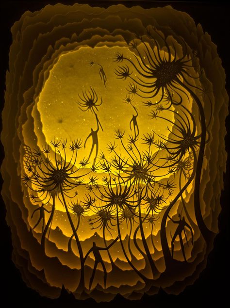 hari-deepti-backlit-paper-sculptures-shadow-art-10 Paper Scenery Art, Paper Scenography, Papercut Art, Paper Sculptures, Craft Lights, Paper Light, Shadow Art, Black Book, Paper Cut Art