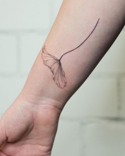 Leaves Tattoo, Stick N Poke, Stick N Poke Tattoo, Hand Poke, Lotus Tattoo, Lotus Leaves, Stick And Poke, Lotus Leaf, Beautiful Fish