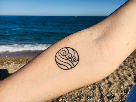 Waterbending Tattoo, Waterbender Tattoo, Last Airbender Tattoo, Avatar The Last Airbender Tattoo, Airbender Tattoo, Atla Tattoo, Avatar Tattoo, Matching Tats, Marvel Dr