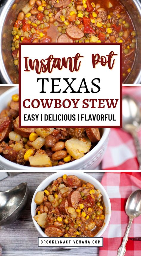 Instant Pot Cowboy Stew, Texas Cowboy Stew Instant Pot, Instant Pot Stew Beef Recipes, Instant Pot Stew Meat, Texas Cowboy Stew Recipe, Cowboy Stew Recipe, Texas Cowboy Stew, Instant Pot Stew, Cowboy Stew