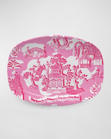 Pink Platter, Pink Chinoiserie, Muddy Dog, Paw Print Design, Luxury Dinnerware, Muddy Paws, Chinoiserie Chic, Tableware Collection, Plastic Plates