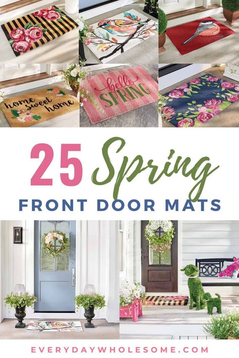 Easter Front Porch, Outdoor Porches, Front Porch Mat, Summer Doormat, Spring Doormats, Easter Front Door, Decor Entrance, Spring Front Door, Porch Mat