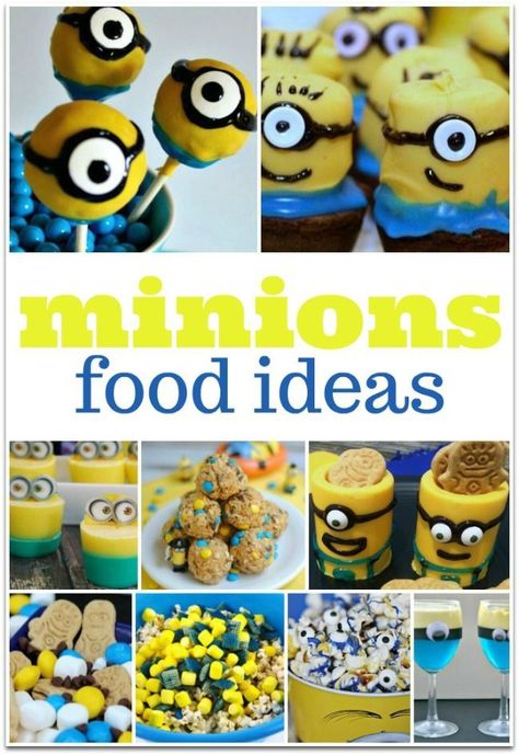 Minion Desserts Easy, Minion Themed Food, Minion Birthday Party Food, Minons Birthday Party Ideas, Minion Party Food, Minion Treats, Minion Food, Food Ideas For Kids, Minions Fans