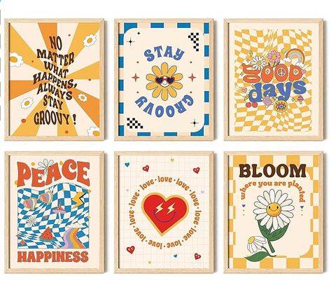 97 Decor Groovy Classroom Decor Aesthetic Pictures - Hippy Room Decor, Hippie Wall Decor, 70s Retro Wall Art Prints, Funky Flower Boho Groovy Posters for Nursery Bedroom Decorations (8x10 UNFRAMED) Classroom Decor Aesthetic, Hippy Room Decor, Groovy Decorations, Groovy Classroom Decor, Hippie Nursery, Groovy Bedroom, 60s Bedroom Decor, Room Decor Hippie, Hippie Wall Decor