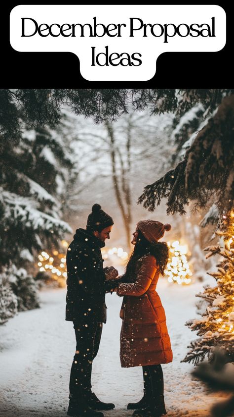 Magical December proposal ideas for holiday engagements. Unique Wedding Proposal Ideas, Scavenger Hunt Engagement Proposal, Winter Wonderland Proposal, Cute Proposals Ideas, Simple Private Proposal Ideas, Christmas Proposal Ideas Engagement, December Proposal Ideas, Cabin Proposal Ideas, Simple Wedding Proposal Ideas