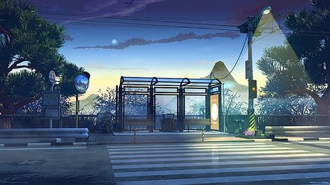 Bus Background, Brain Painting, Scenery Art, Anime City, Photo Editor Free, Image 3d, Fantasy Concept Art, Animation Background, Bus Stop