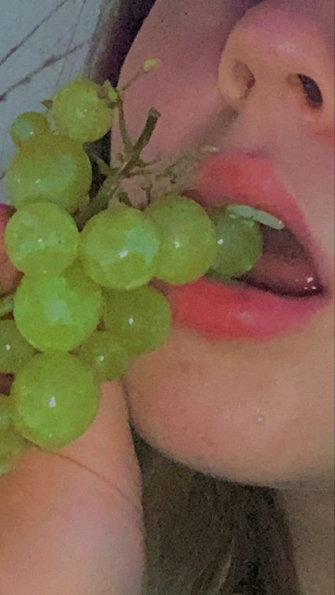 Eating Grapes Aesthetic, Prudence Aesthetic, Fruity Photoshoot, Grape Aesthetic, Grapes Aesthetic, Greek Princess, Teeth Aesthetic, Fruit Shoot, Sour Grapes