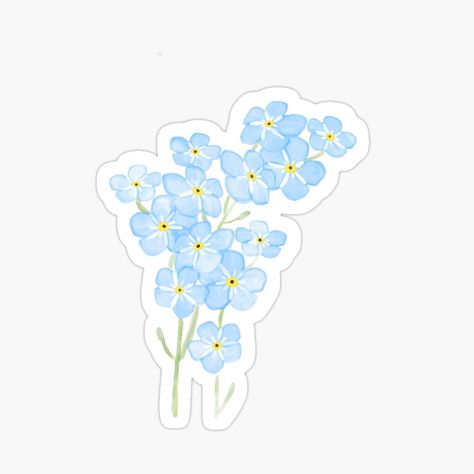 Spring Stickers Aesthetic, Light Blue Stickers, Tiny Stickers, Spring Stickers, Tulip Colors, Scrapbook Patterns, Forget Me Not Flowers, Happy Stickers, Flower Stickers