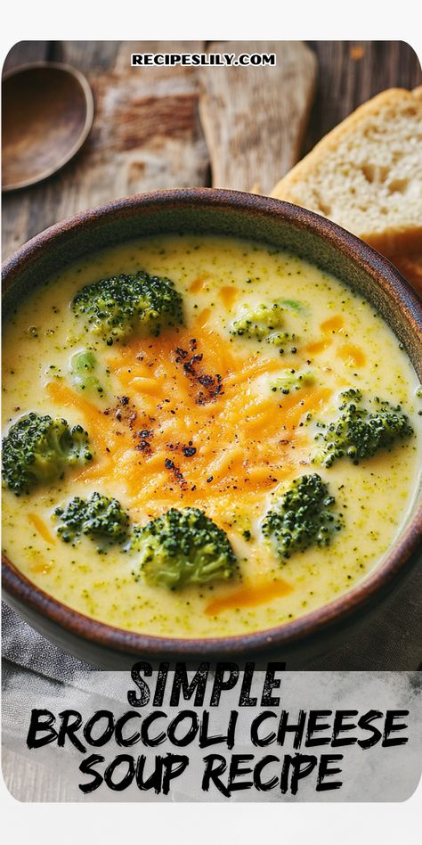 Whip up this delicious broccoli cheese soup in no time, perfect for busy days. Broccoli Cheese Soup With Bacon, Cheese And Broccoli Soup, Busy Day Soup, Broccoli Cheese Soup Recipe, Delicious Broccoli, Cheese Soup Recipe, Chopped Cheese, Broccoli Cheese Soup Recipes, Cheese Soup Recipes