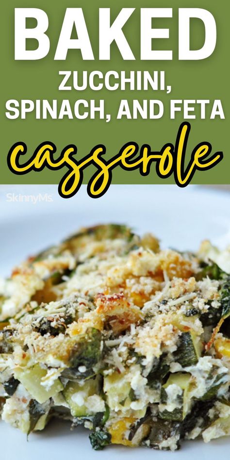 Feta Casserole, Healthiest Vegetables, Casserole Side Dishes, Side Dishes For Chicken, Baked Zucchini, Bake Zucchini, Healthy Casseroles, Spinach And Feta, Healthy Vegetables