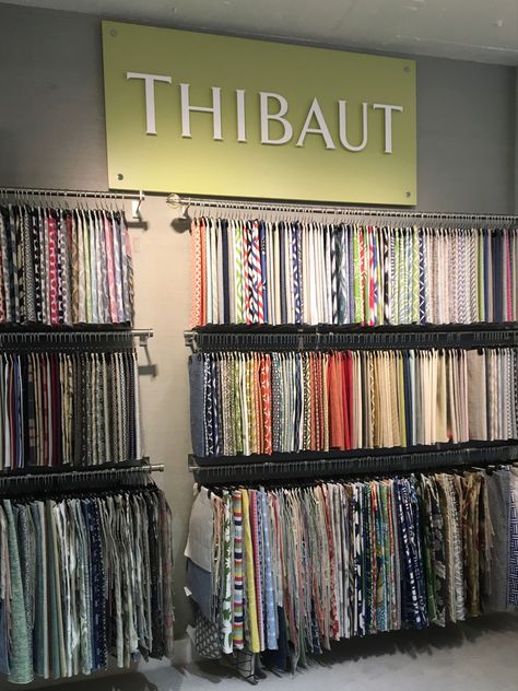 Fabric Shop Interior, Fabric Shop Display, Fashion Shop Interior, Interior Garden Design, Scarves Store, Fabric Store Displays, Thibaut Fabric, Fabric Store Design, Retail Store Interior Design