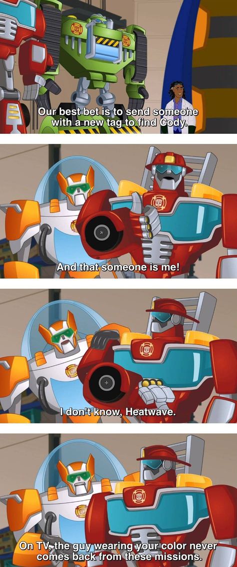 Heatwave Rescue Bots, Transformers Rescue Bots Burns Family, Blades Rescue Bots, Heatwave X Chase Comic, Heatwave X Blades, Transformers Blades, Chase X Heatwave, Boulder Rescue Bot, Transformers Rescue Bots Fanart