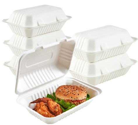 PRICES MAY VARY. 【Eco-Friendly Design】These compostable take out food containers are made of sugarcane, a plant that regenerates quickly, trees-free, plastic-free. After use, you can toss them directly into the compost bin. A perfect alternative to foam and plastic to go containers. 【Heavy Duty And Double Locking】Our disposable food containers feature a double-lock closure design, that can effectively prevent leakage. You can use them for any hot and cold Food, They're also microwave and refrige To Go Boxes, To Go Containers, Take Out Food, Disposable Food Containers, Camping Lunches, Salad Box, Meat Food, Take Out Containers, Food Storage Containers Organization