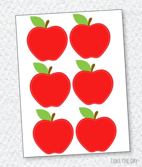 FREE Apple Printable Pencil Topper by Love The Day Apple Theme Classroom, Apple Tree Craft, Apple Printable, Apple Classroom, Apple Template, Apple Card, Apple Preschool, Apple Cut, Back To School Gifts For Teachers