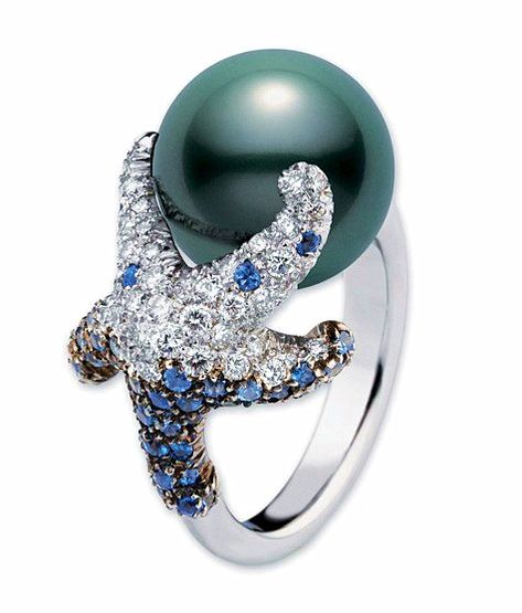 Black Tahitian Pearl Ring | Flickr - Photo Sharing! Mikimoto Jewelry, Tahitian Pearl Ring, Starfish Ring, Rings Pearl, Cultured Pearl Ring, Ring Pearl, Pearl Engagement Ring, Mikimoto Pearls, Tahitian Black Pearls