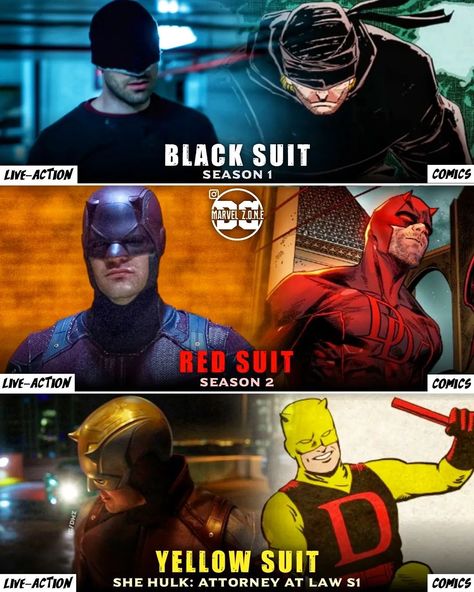 Daredevil Black Suit, Daredevil Season 1 Suit, Daredevil Tv Series, Daredevil 2019 Comic, Marvel Diy, Daredevil Memes Funny, Yellow Suit, Attorney At Law, Red Suit