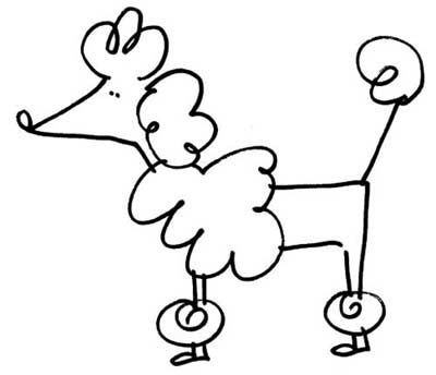 Doodles Animals, Poodle Tattoo, Poodle Drawing, Pink Suitcase, Broderie Simple, Drawing Lessons For Kids, Stick Figure Drawing, Vintage Poodle, Dog Line