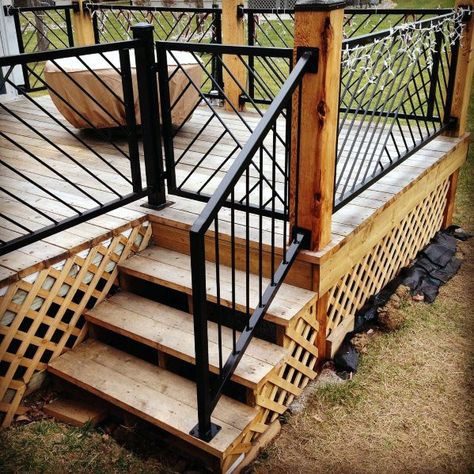 Top 50 Best Metal Deck Railing Ideas - Backyard Designs Metal Porch Railing Ideas, Metal Deck Railing Ideas, Balustrade Ideas, Porch Railing Designs, Deck Gate, Metal Deck Railing, Fence Railing, Deck Railing Ideas, Backyard Gates