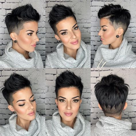 Melanie Astill on Instagram: “Back by popular demand...PIXIE 360 come on down! If I could give one piece of advice on how to tell your hair dresser how you want your…” Pixie 360, Cheveux Courts Funky, Shaved Pixie, Short Shaved Hairstyles, Piece Of Advice, Short Hair Pixie Cuts, Pixie Haircut For Thick Hair, Short Hair Trends, Short Hair Undercut