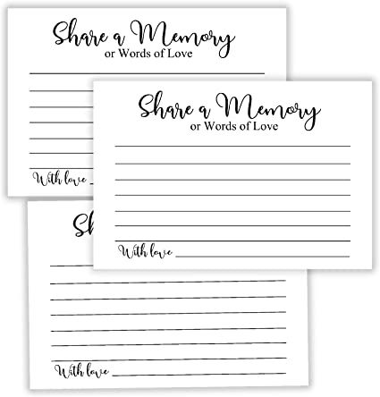 Share A Memory, Memory Words, Memorial Cards, Advice Cards, Guest Book Alternatives, Party Pack, Original Card, Memory Books, Memory Card