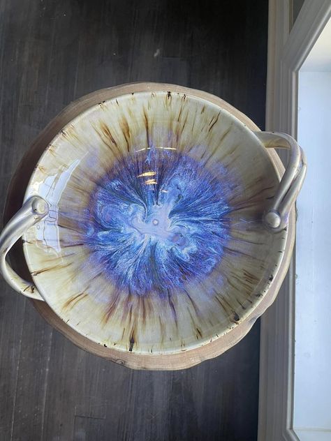 Mayco Mud Room Society | In love with this platter Mayco Glaze Combinations Cone 6 Galaxy, Mayco Glaze Moonscape, Amaco Purple Crystal Glaze Combinations, Mayco Glaze Indigo Rain, Purple Crystal Glaze Combinations, Mayco Glaze, Glaze Layering, Beautiful Ceramics, Glazing Ideas