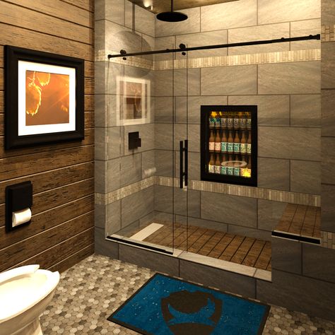 #BuckleBrigade This New Beer Hotel Has a Beer Fridge in the Shower, I Repeat, a Beer Fridge in the Shower Dream Bathtub, Beer Fridge, Bathtub Remodel, Bathroom Update, Diy Remodel, Dream Bathroom, Shower Stall, Dog Houses, Shower Wall