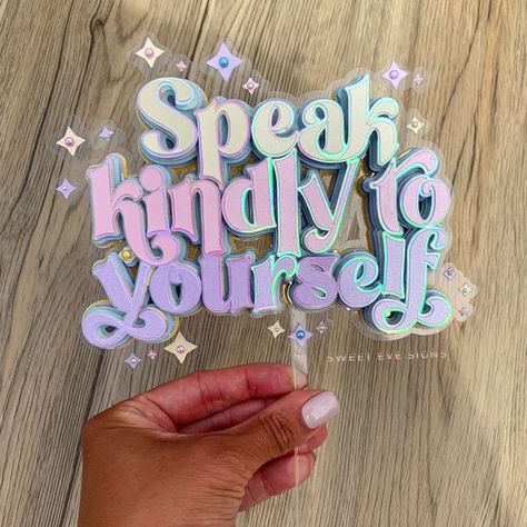 Simple Cake Topper, Speak Kindly, Circuit Crafts, Mental Health Awareness Week, Birthday Aesthetic, Topper Cake, Cameo Projects, Acrylic Sign, Health Awareness