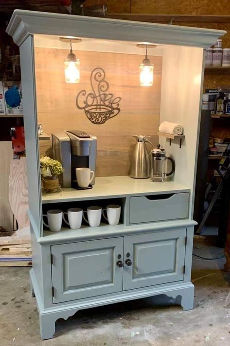 Painted Coffee Bar, Fancy Lady, Party Platter, Coffee Bar Home, Diy Furniture Renovation, Furniture Renovation, Repurposed Furniture Diy, Refurbished Furniture, Flipping Furniture